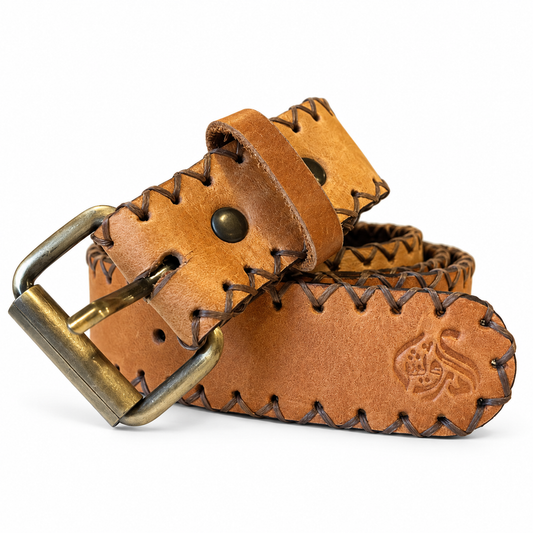 El Darweesh Outlet Stitched Belt Tan 1