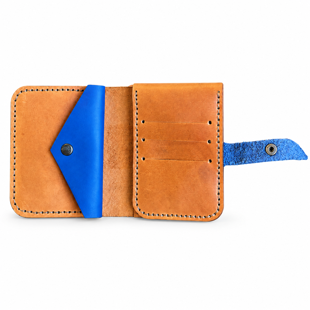 El Darweesh Outlet Trifold Wallet Tan Blue 3